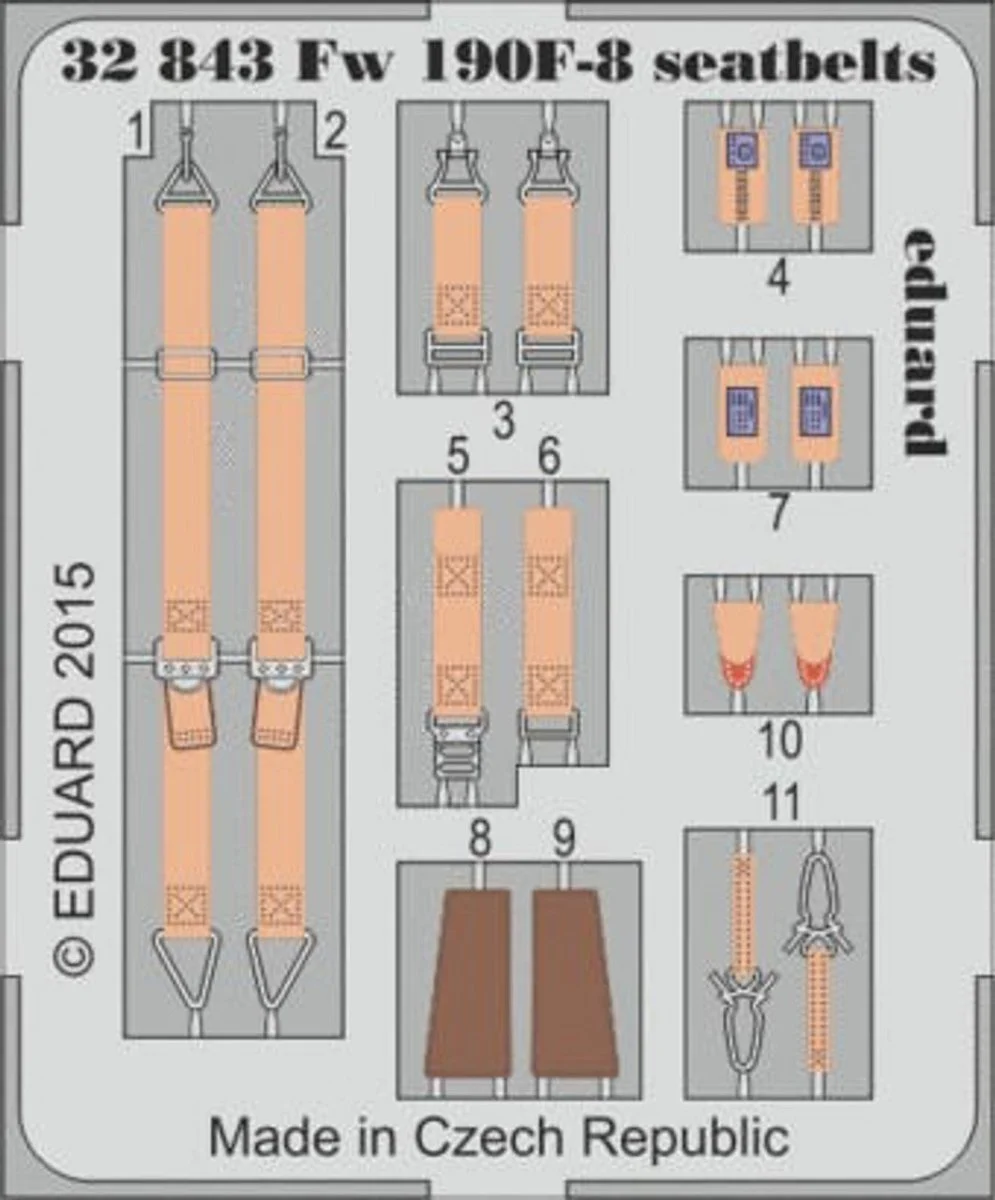 Eduard 1/32 Eduard Seatbelts Fw190F8 for RMG (Pre-Painted)