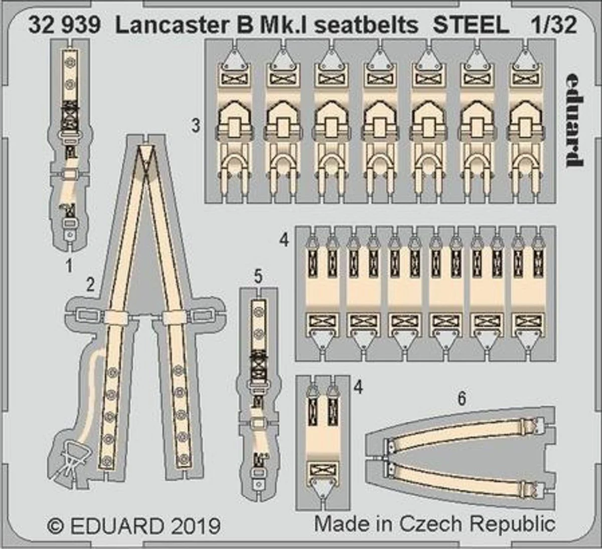 Eduard 1/32 Eduard Seatbelts Lancaster B Mk I Steel for HKM (Pre-Painted)