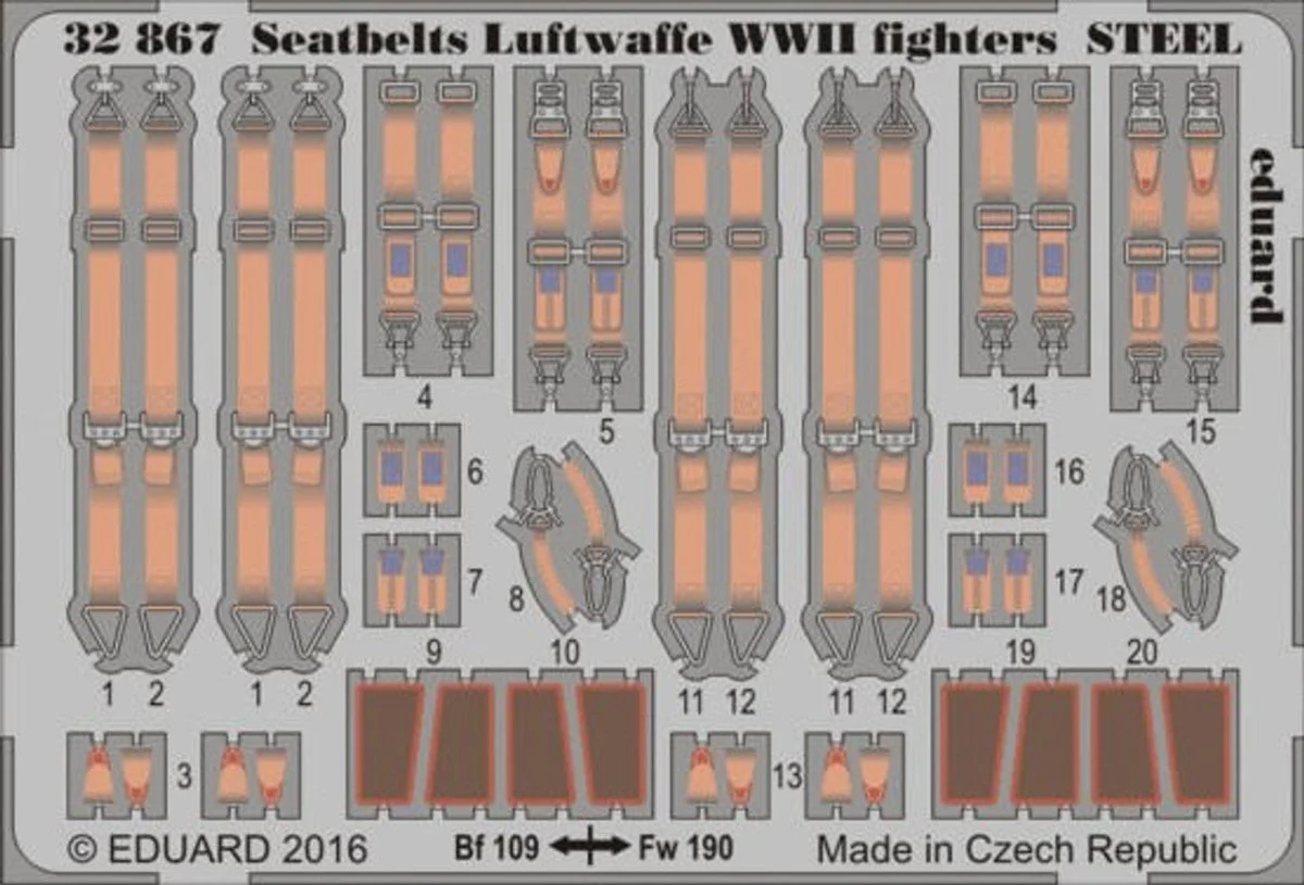 Eduard 1/32 Eduard Seatbelts Luftwaffe Steel Fighter WWII (Pre-Painted)