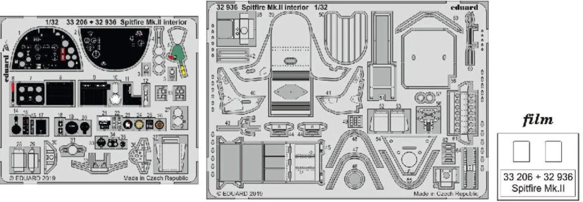 Eduard 1/32 Eduard Spitfire Mk II Interior for RMG (Pre-Painted)