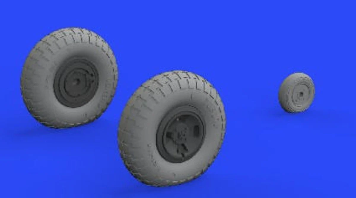 Eduard 1/32 Eduard Spitfire Mk IX Wheels 4-Spoke w/Pattern Tire for TAM (Resin)