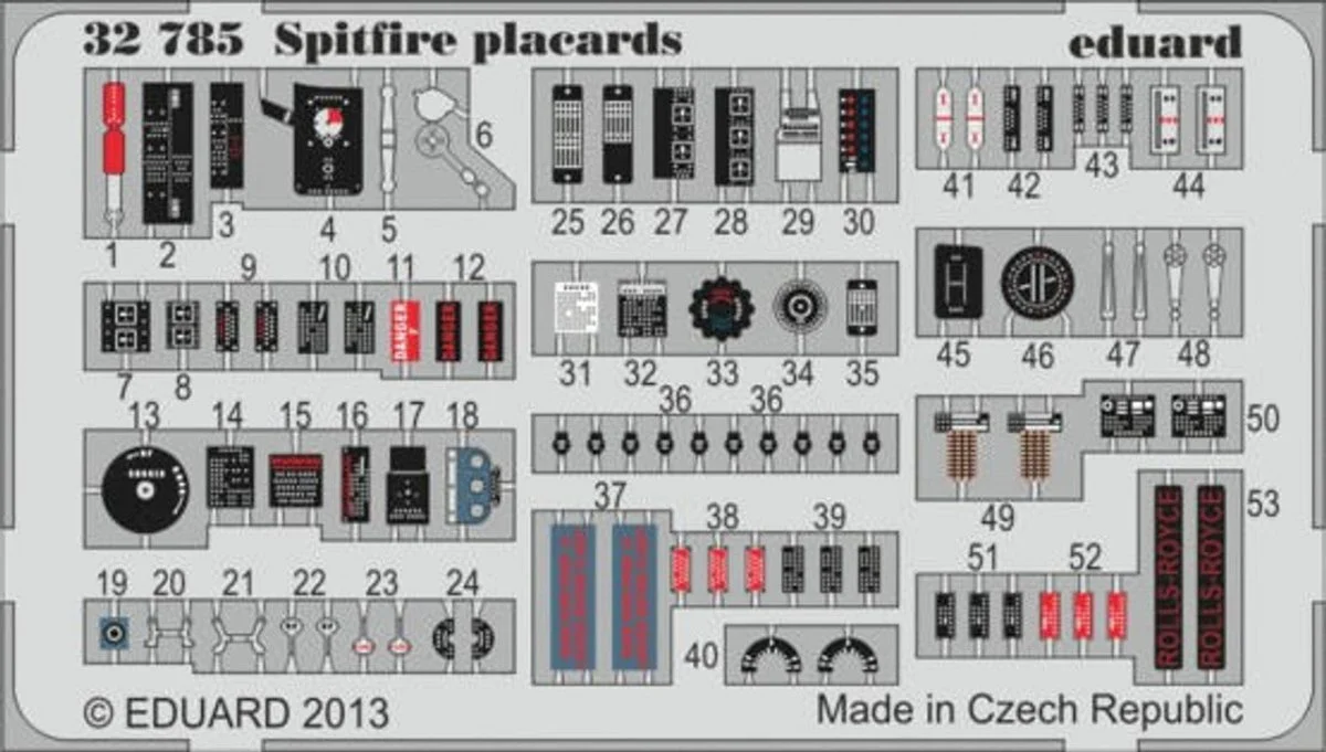 Eduard 1/32 Eduard Spitfire Placards (Pre-Painted)