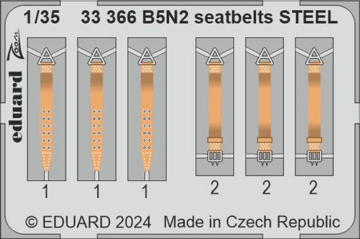 Eduard 1/35 Eduard B5N2 seatbelts STEEL Zoom set
