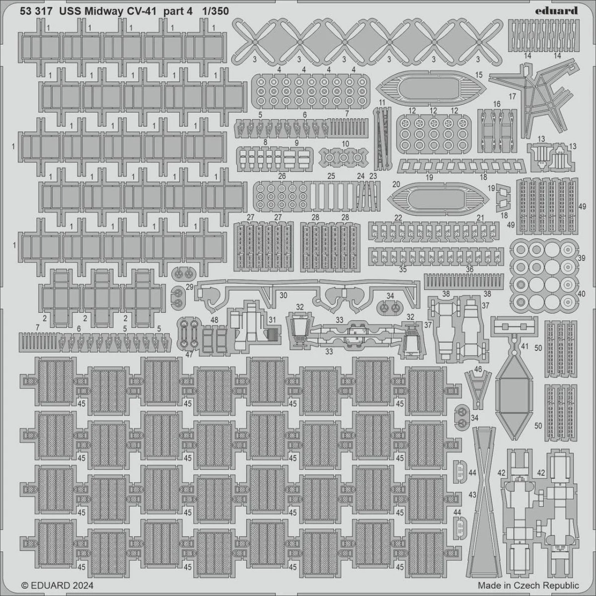 Eduard 1/350 Eduard USS Midway CV-41 part 4 Photo etched set for TRUMPETER