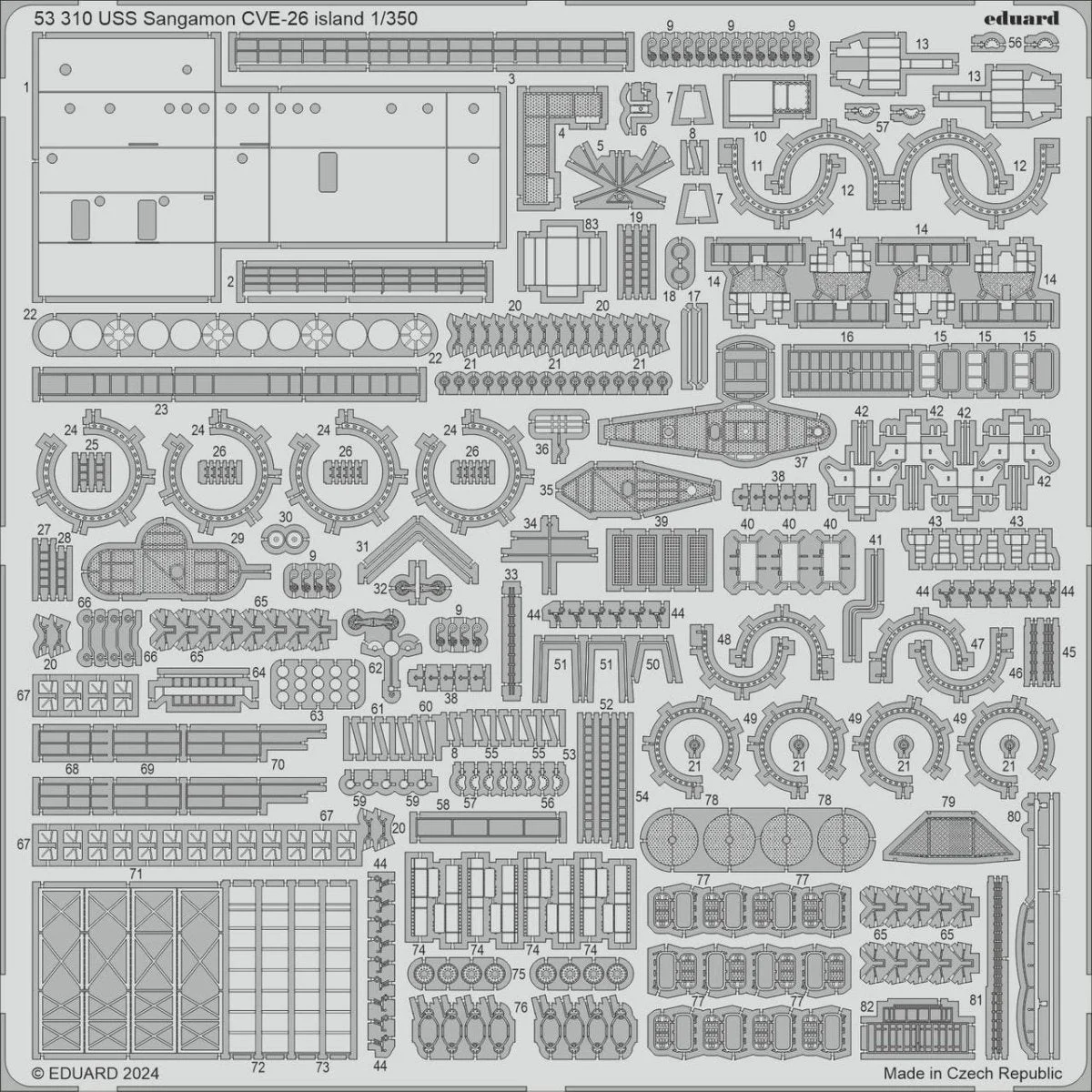 Eduard 1/350 Eduard USS Sangamon CVE-26 island Photo etched set