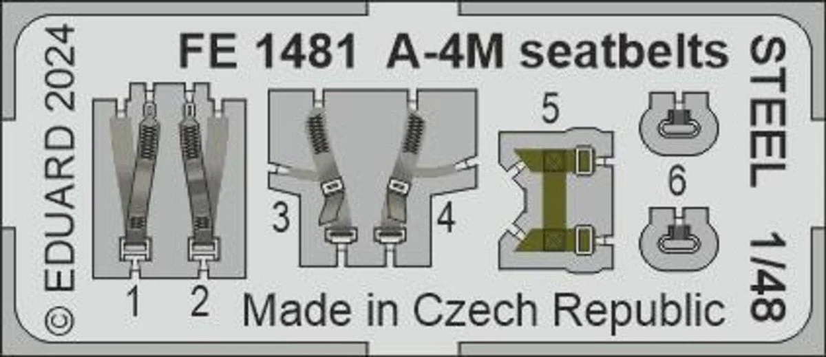 Eduard 1/48 Eduard A-4M seatbelts STEEL Zoom set for MAGIC FACTORY