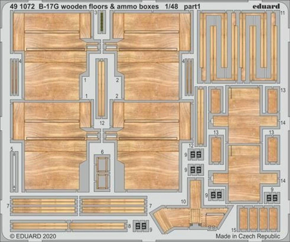 Eduard 1/48 Eduard B-17G Wooden Floors & Ammo Boxes for HKM (Pre-Painted)