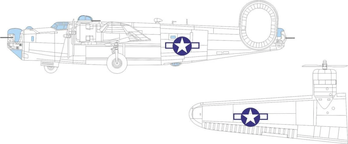 Eduard 1/48 Eduard B-24J Liberator US national insignia MASK
