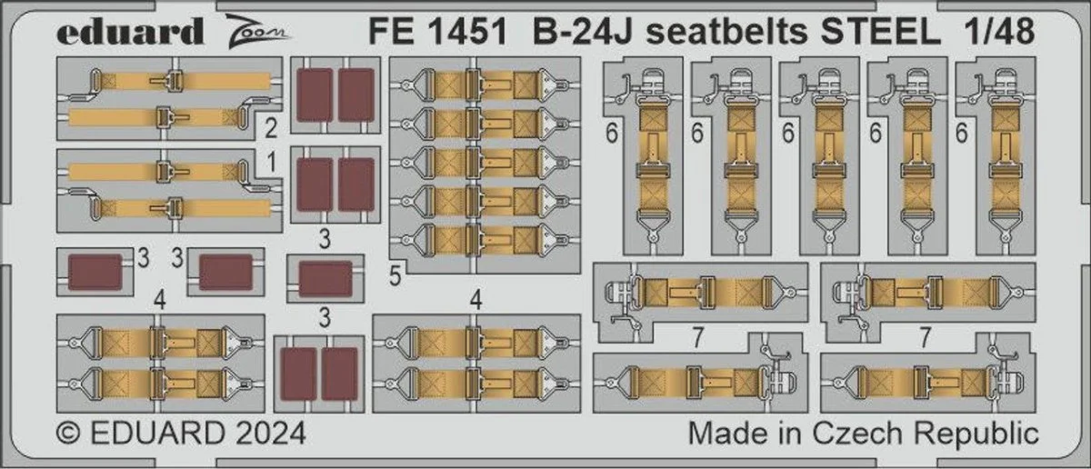 Eduard 1/48 Eduard B-24J seatbelts STEEL Zoom set