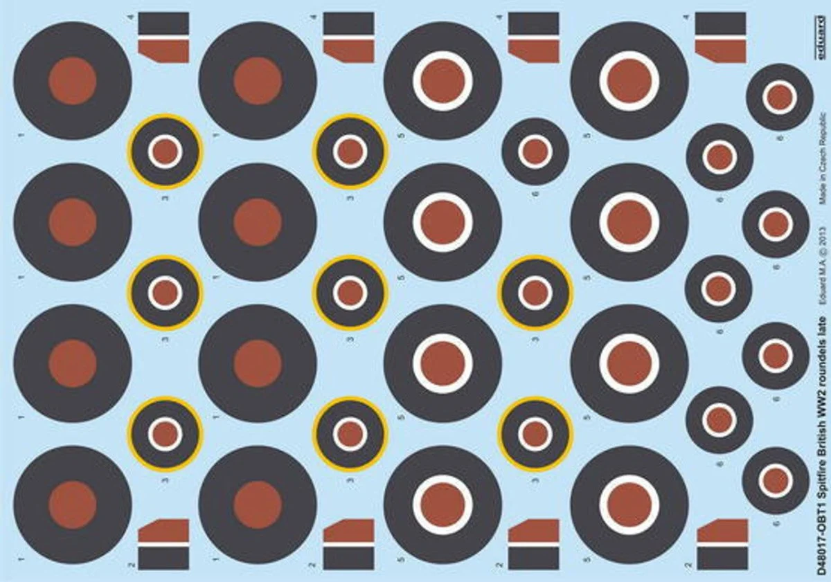 Eduard 1/48 Eduard Decal Spitfire British WWII Roundels Late