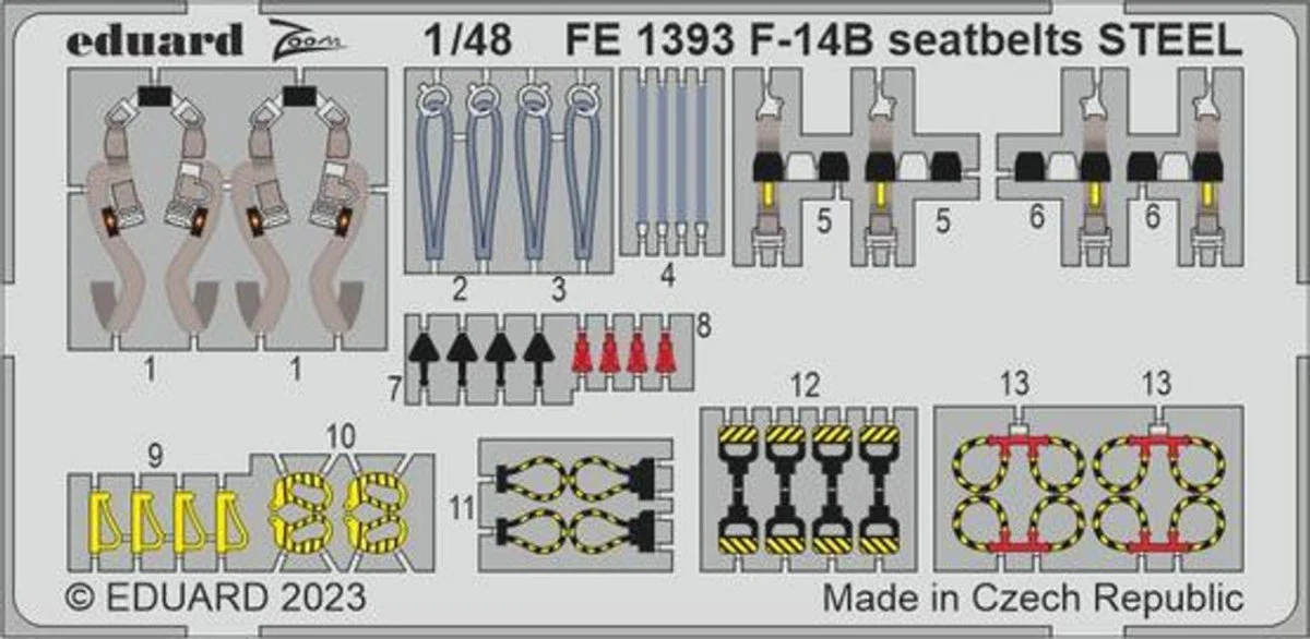 Eduard 1/48 Eduard F-14B seatbelts STEEL
