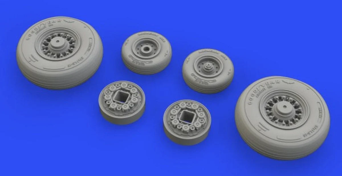 Eduard 1/48 Eduard F-14D Wheels for AGK (Mask & Resin)
