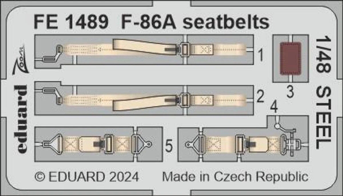Eduard 1/48 Eduard F-86A seatbelts STEEL Zoom set for CLEAR PROP