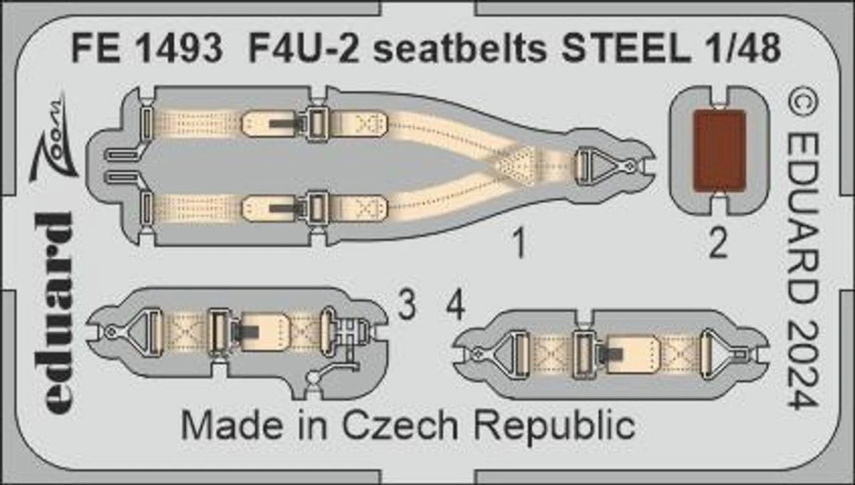Eduard 1/48 Eduard F4U-2 seatbelrs STEEL Zoom set for HOBBY BOSS