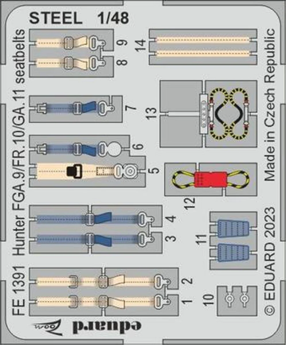 Eduard 1/48 Eduard Hunter FGA.9/FR.10/GA.11 seatbelts STEEL