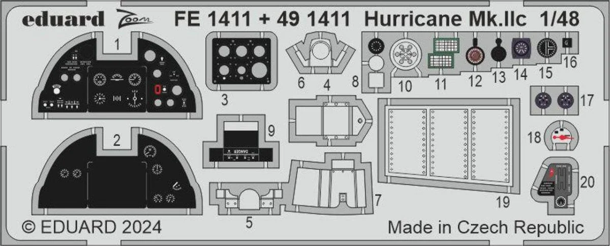 Eduard 1/48 Eduard Hurricane Mk.Iic 491411 Photo etched set