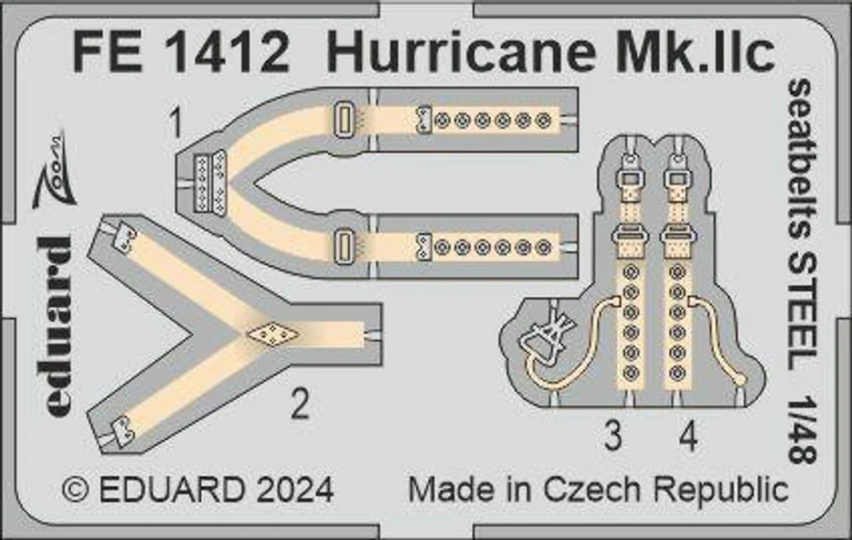 Eduard 1/48 Eduard Hurricane Mk.IIc seatbelts STEEL Zoom set