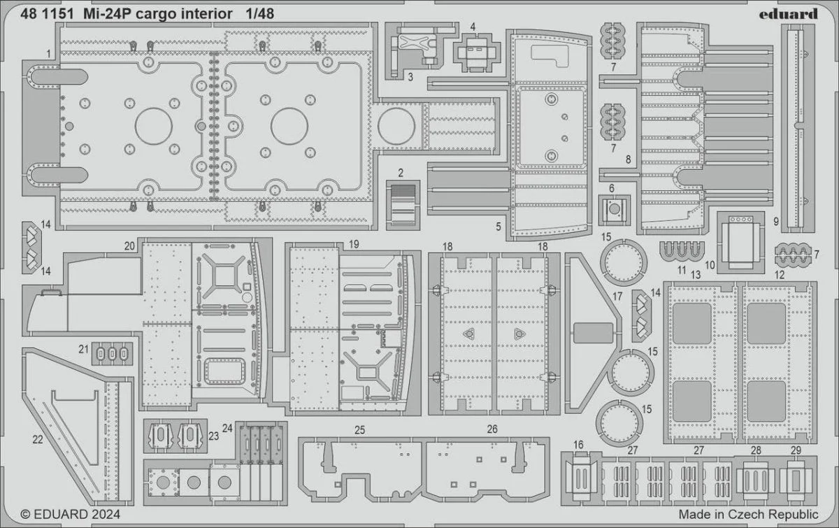 Eduard 1/48 Eduard Mi-24P cargo interior Photo Etch set for TRUMPETER
