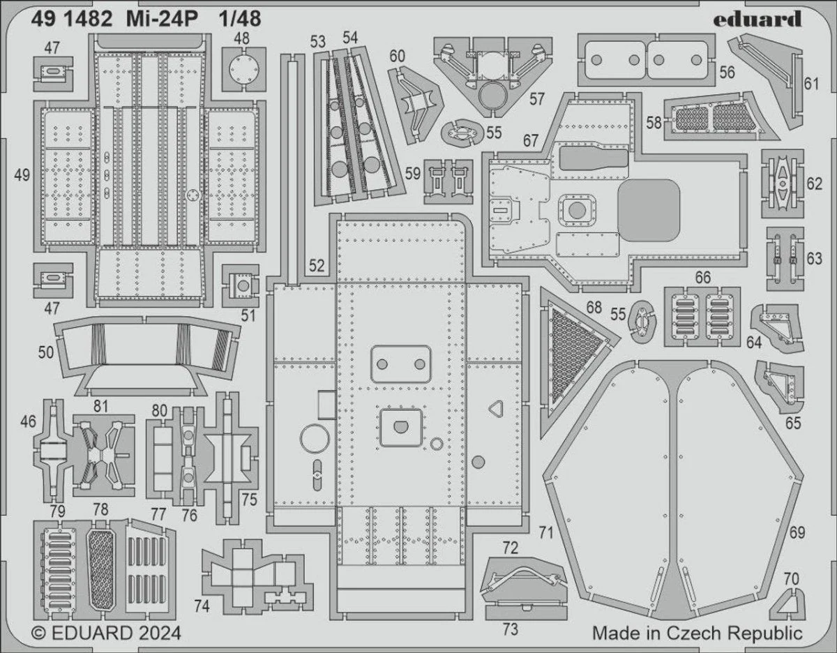 Eduard 1/48 Eduard Mi-24P Photo Etch set for TRUMPETER