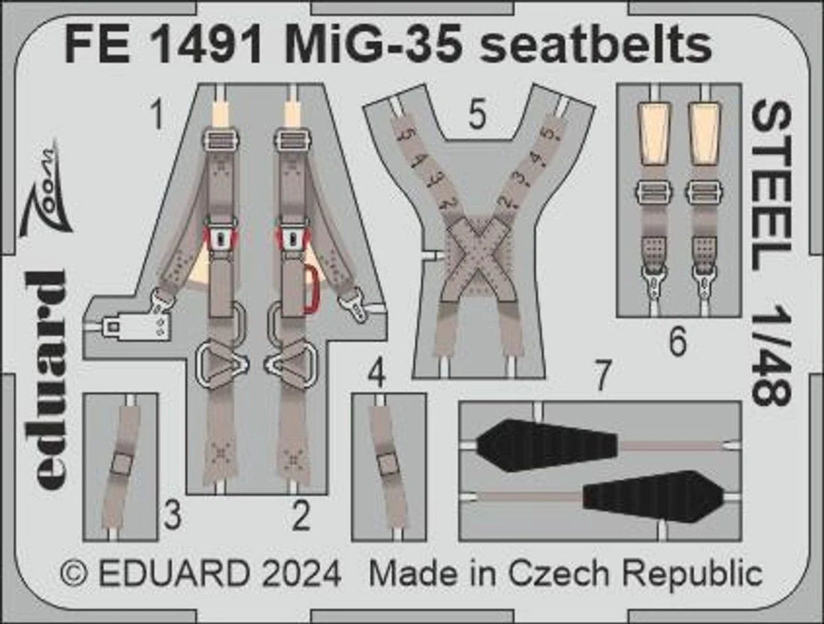 Eduard 1/48 Eduard MiG-35 seatbelts STEEL Zoom set for HOBBY BOSS