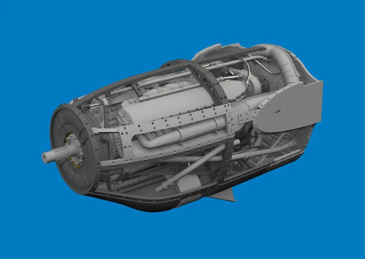 Eduard 1/48 Eduard P-38F/G right engine PRINT Brassin for TAMIYA