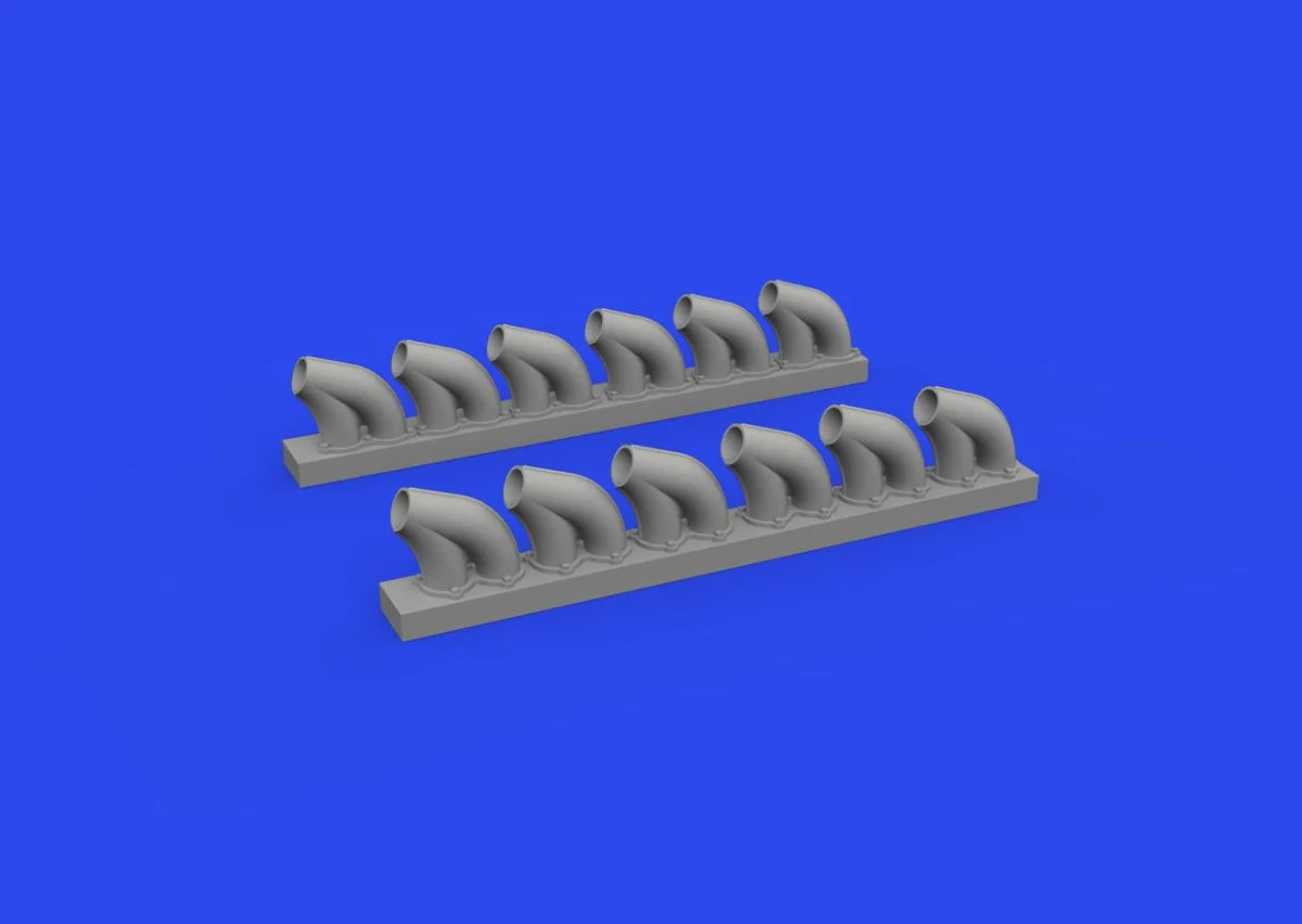 Eduard 1/48 Eduard P-39 exhaust stacks rounded PRINT Brassin