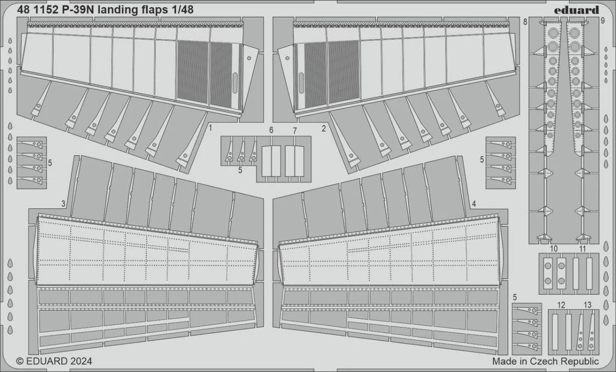 Eduard 1/48 Eduard P-39N landing flaps Photo Etch set for ARMA HOBBY