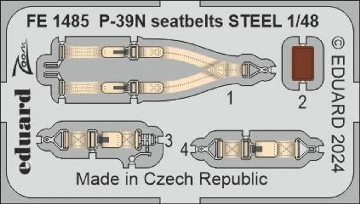 Eduard 1/48 Eduard P-39N seatbelts STEEL Zoom set for ARMA HOBBY
