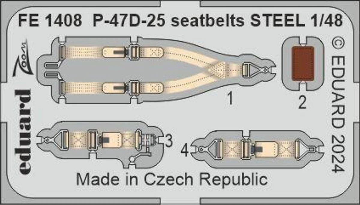 Eduard 1/48 Eduard P-47D-25 seatbelts STEEL Zoom set