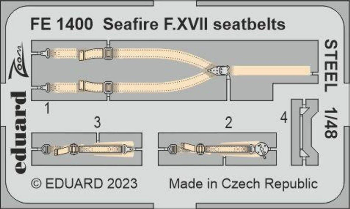 Eduard 1/48 Eduard Seafire F.XVII seatbelts STEEL Zoom set