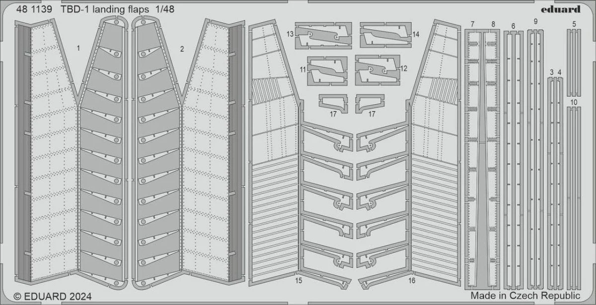 Eduard 1/48 Eduard TBD-1 landing flaps Photo etched set