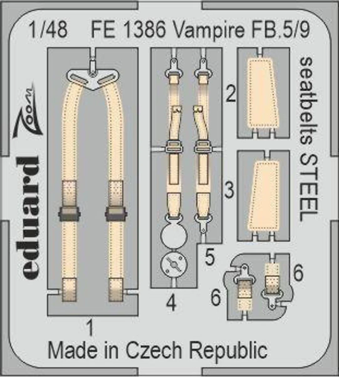 Eduard 1/48 Eduard Vampire FB.5/9 seatbelts STEEL
