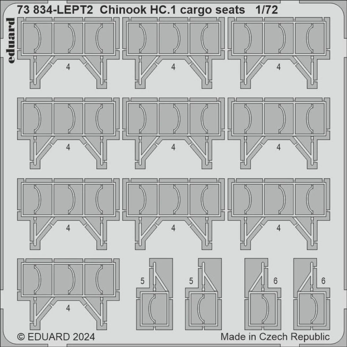 Eduard 1/72 Eduard Chinook HC.1 cargo seats Photo Etch set for AIRFIX