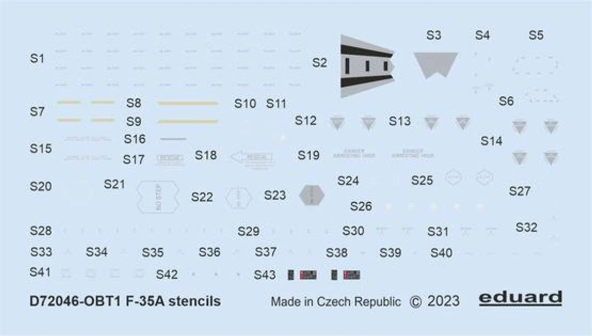 Eduard 1/72 Eduard F-35A stencils Decal