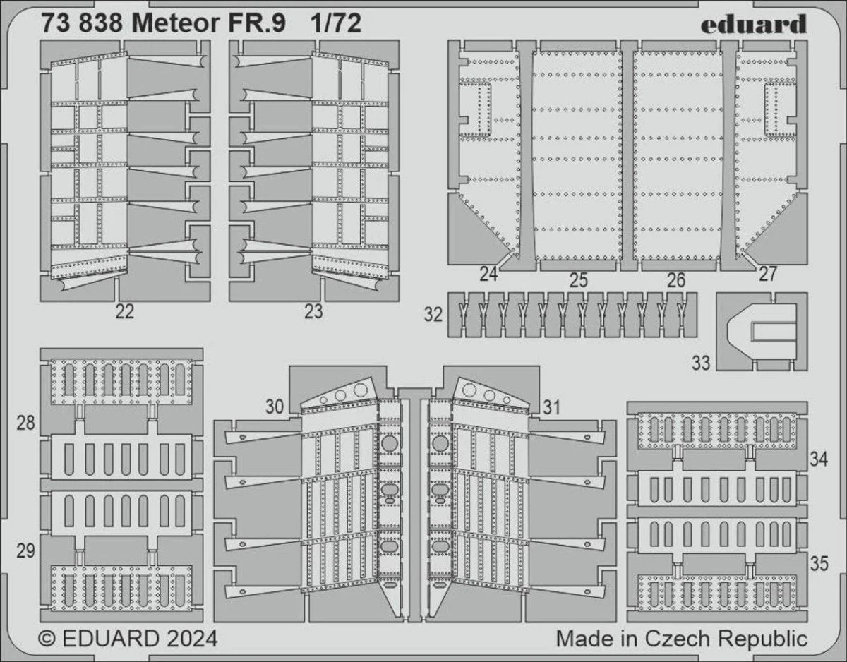 Eduard 1/72 Eduard Meteor FR.9 Photo etched set for AIRFIX