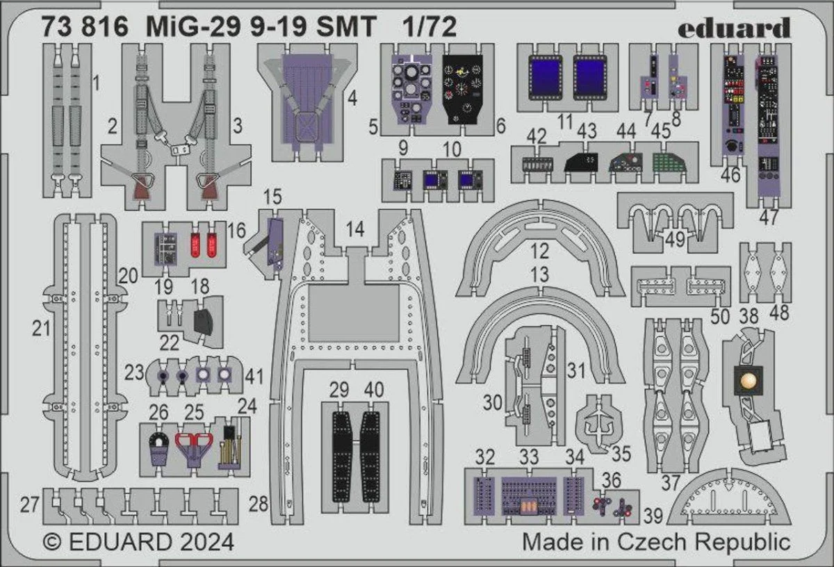 Eduard 1/72 Eduard MiG-29 9-19 SMT 73816 Photo etched set