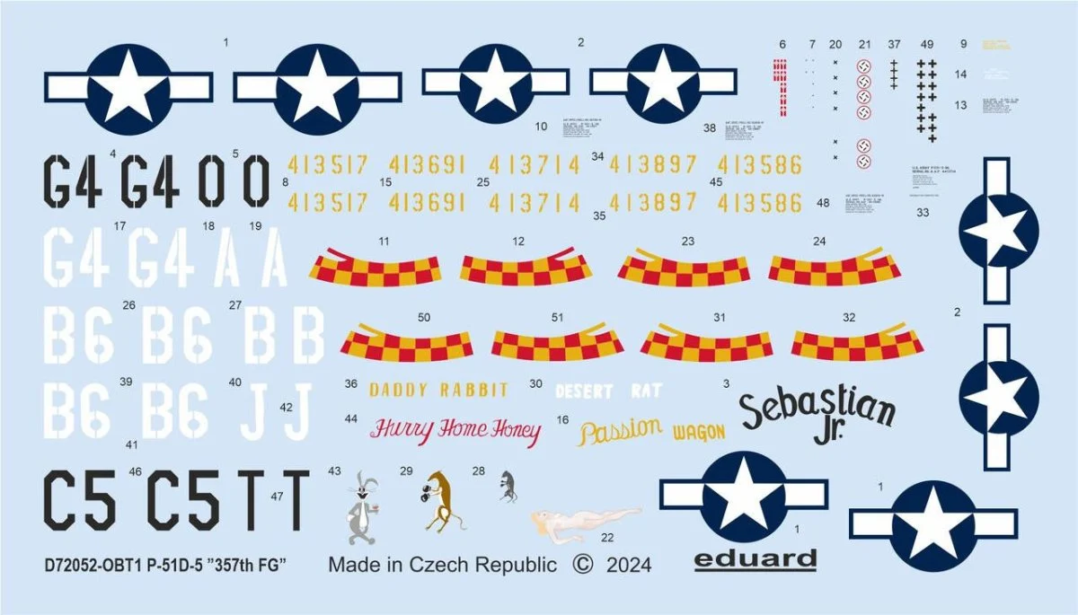 Eduard 1/72 Eduard P-51D-5 357th FG Decal for EDUARD