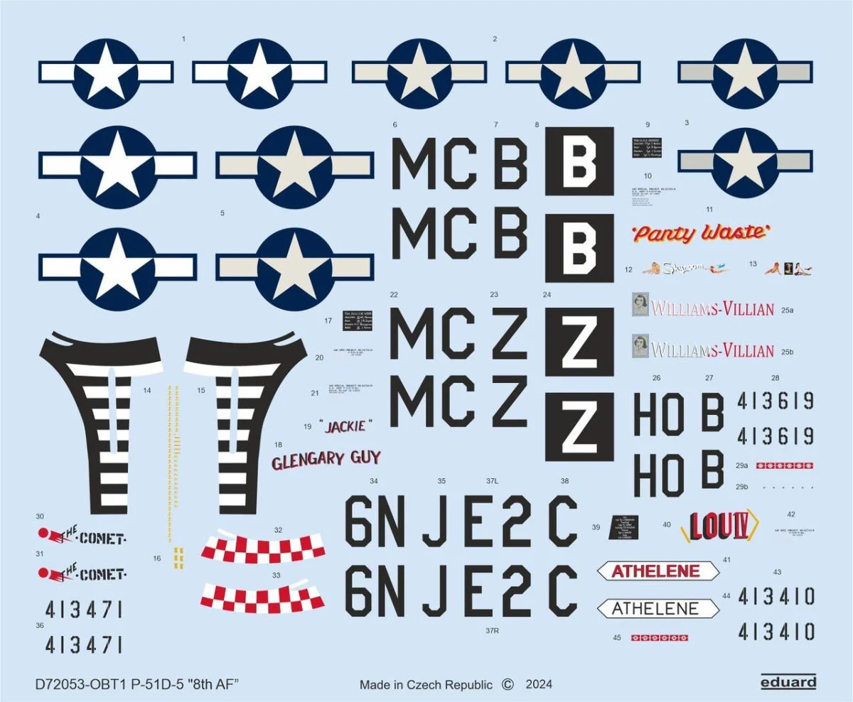 Eduard 1/72 Eduard P-51D-5 8th AF Decal for EDUARD
