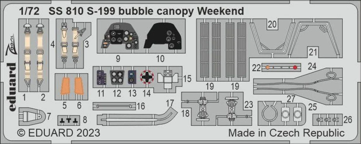Eduard 1/72 Eduard S-199 bubble canopy Weekend SS810