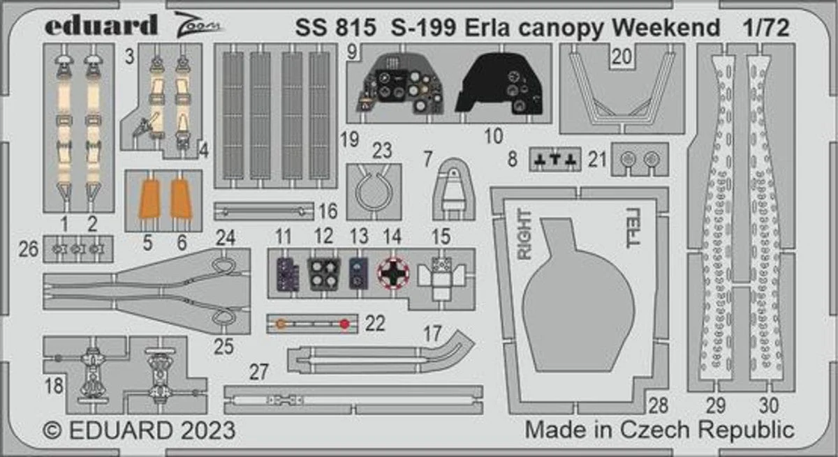 Eduard 1/72 Eduard S-199 Erla canopy Weekend Zoom set