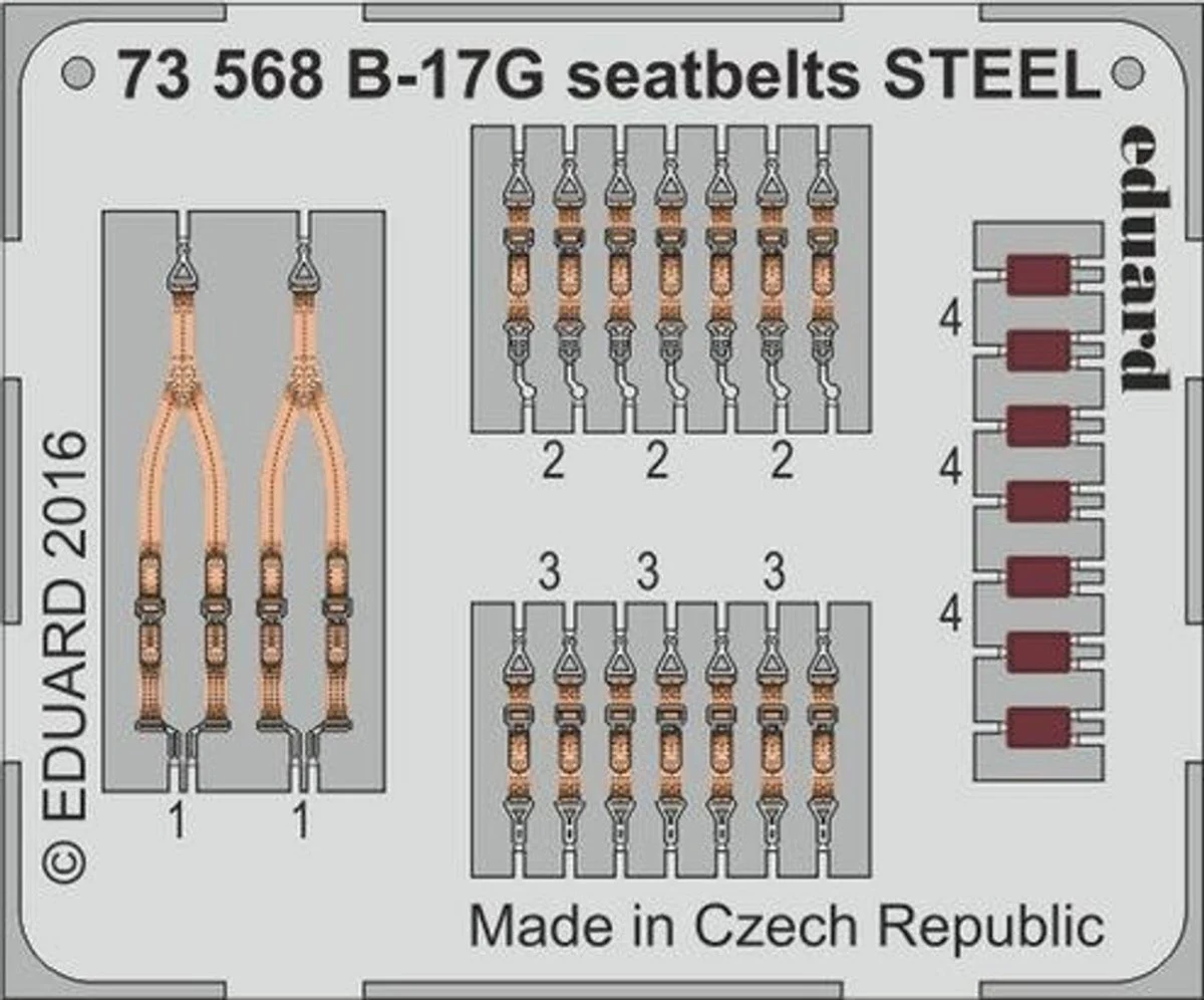 Eduard 1/72 Eduard Seatbelts B-17G Steel for AIR (Pre-Painted)
