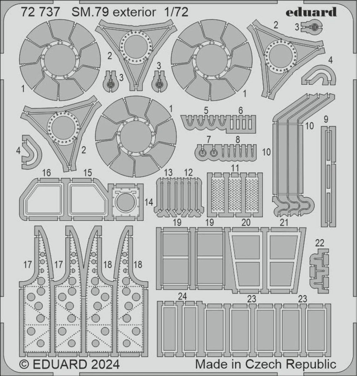 Eduard 1/72 Eduard SM.79 exterior Photo etched set