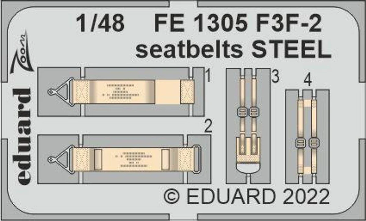 Eduard EDUFE1305 - 1/48 Eduard F3F-2 seatbelts STEEL