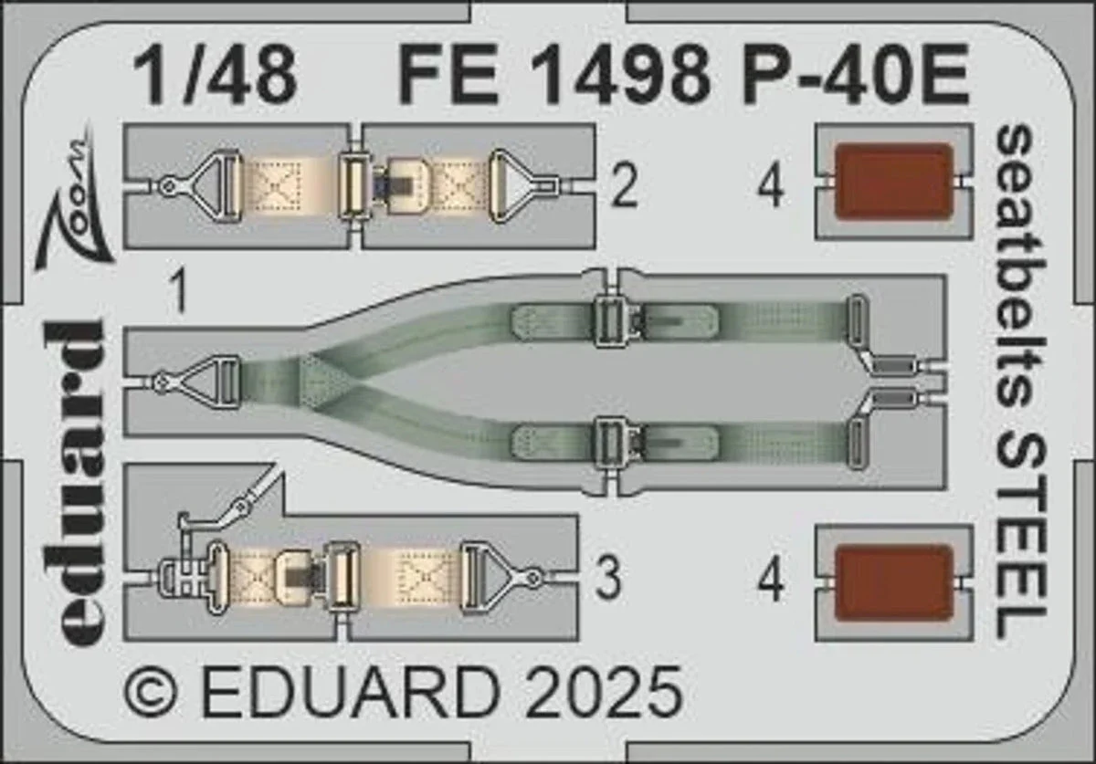 1/48 Eduard P-40E seatbelts STEEL Zoom set for EDUARD