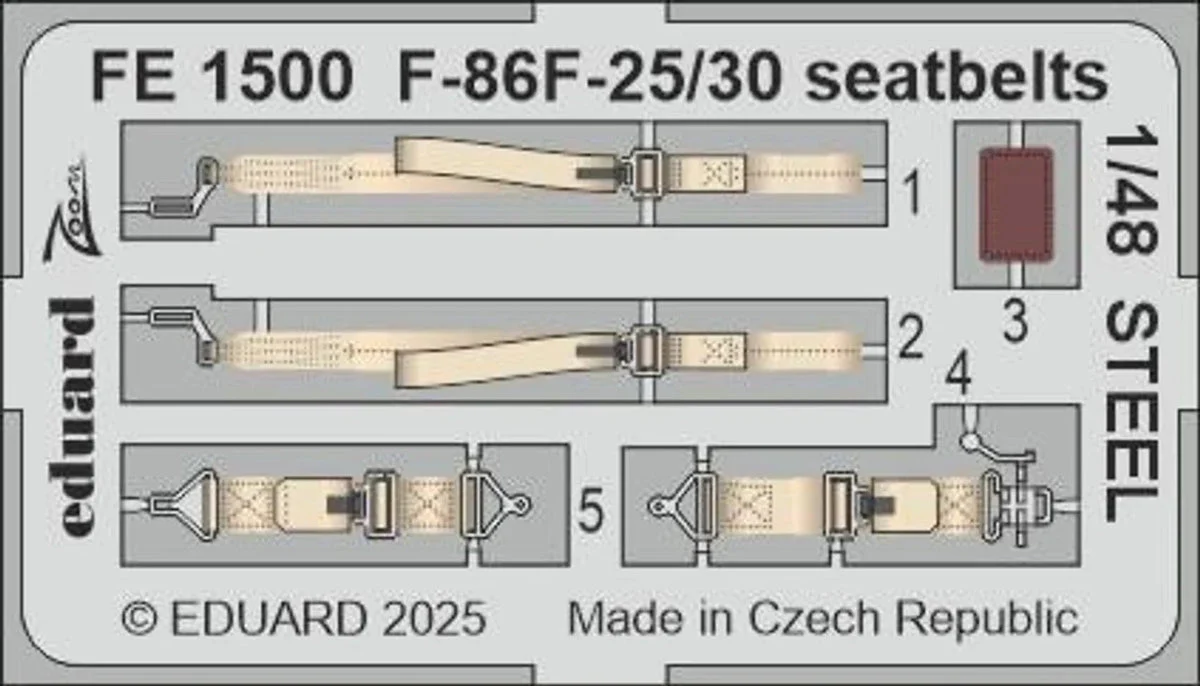 1/48 Eduard F-86F-25/30 seatbelts STEEL Zoom set for AIRFIX
