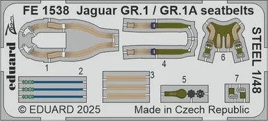 1/48 Eduard Jaguar GR.1 / GR.1A seatbelts STEEL