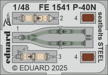 1/48 Eduard P-40N seatbelts STEEL