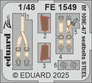 1/48 Eduard Bf 109E-4/7 seatbelts STEEL