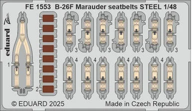 1/48 Eduard B-26F Marauder seatbelts STEEL