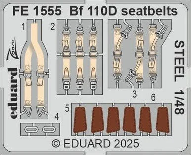 1/48 Eduard Bf 110D seatbelts STEEL